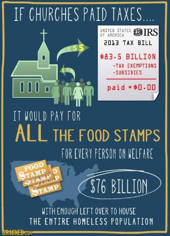 churches - do the compassionate thing - pay taxes